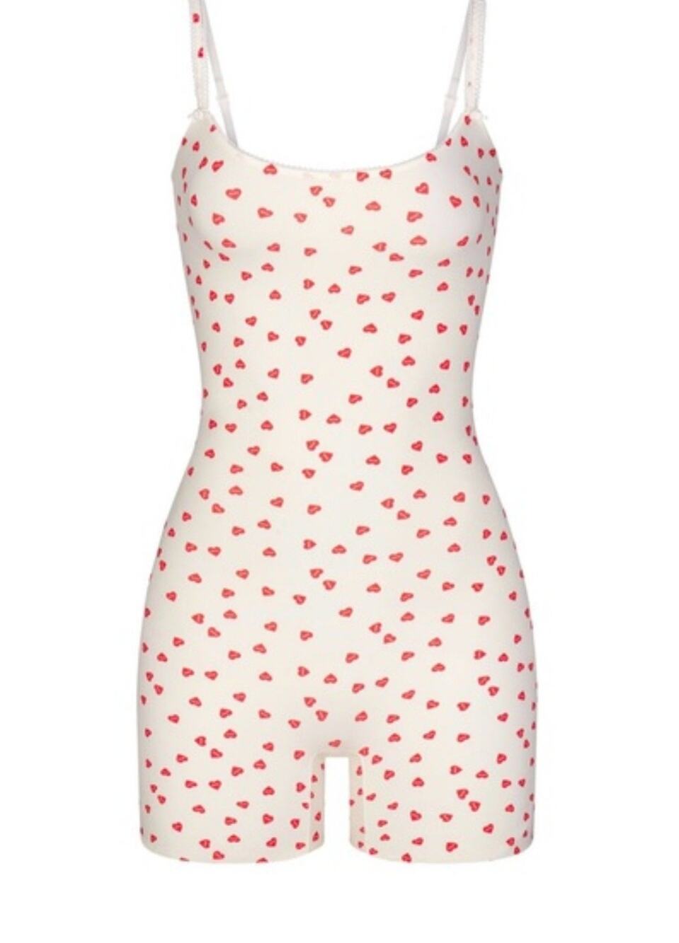 New Skims FE Ruby heart print romper Size 4X Coquette Intimates Loungewear